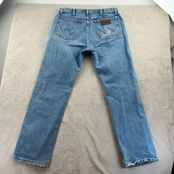 Wrangler Mens Jeans Size 33x32 Regular Fit Straight Leg Blue Ddenim 47MWCSV - Picture 12 of 12